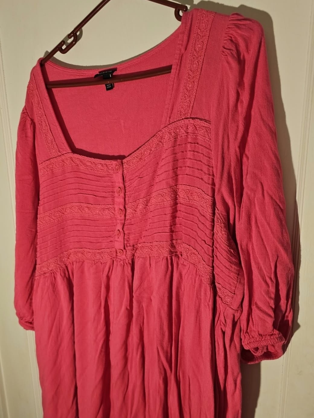 torrid Coral Pink Pintuck Peasant Tunic